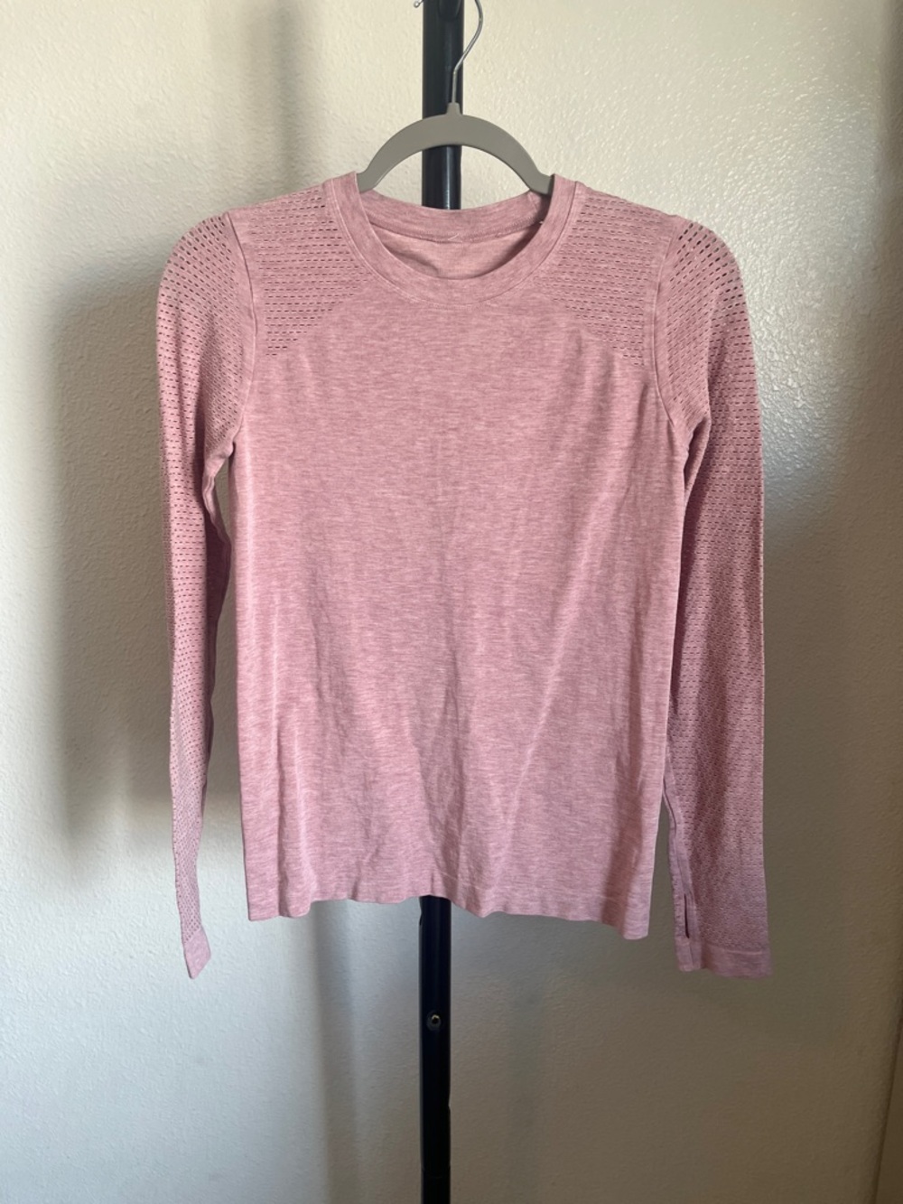 Light Pink Long Sleeve Sports Top